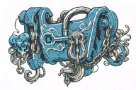 blue lock tattoo design idea