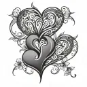 3 interlocking hearts  tattoo design idea