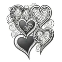 3 interlocking hearts  tattoo design idea