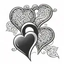 3 interlocking hearts  tattoo design idea