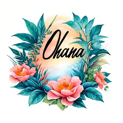 "Ohana" infinite sign maternity tattoo design idea