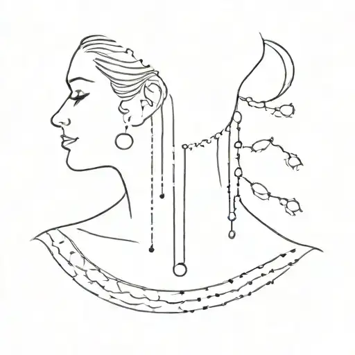 neck with moon phases being massaged tattoo design idea