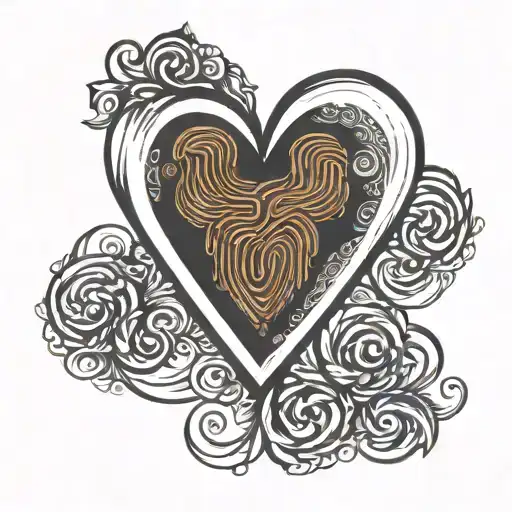 fingerprint heart infinite symbol tattoo design idea