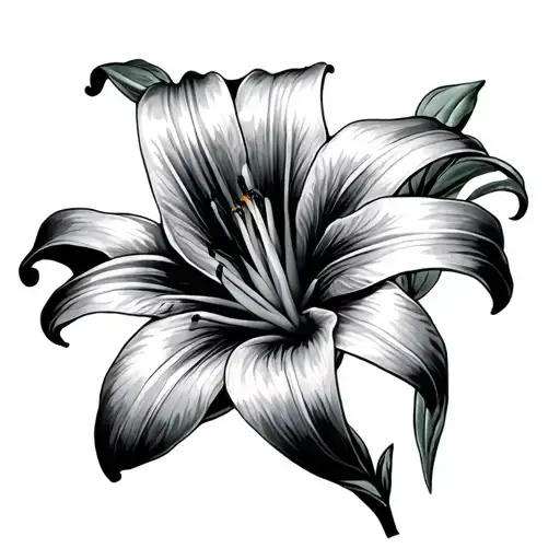 Stargazer Lily Flower tattoo design idea