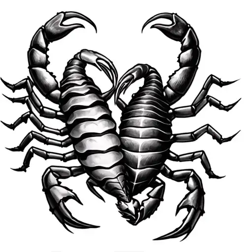 scorpion and taurus playing together representing the client's love tattoo design idea