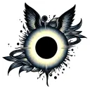 total solar eclipse tattoo design idea