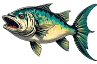 tim burton big fish tattoo design idea