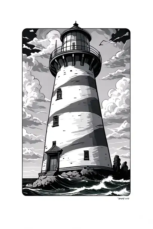 lighthouse standing tall tattoo design idea