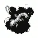 This Gu appears as a ten meter long metallic centipede. It has ten thousand legs, dangerous-looking mandibles, and a pai tattoo design idea