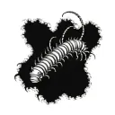 This Gu appears as a ten meter long metallic centipede. It has ten thousand legs, dangerous-looking mandibles, and a pai tattoo design idea