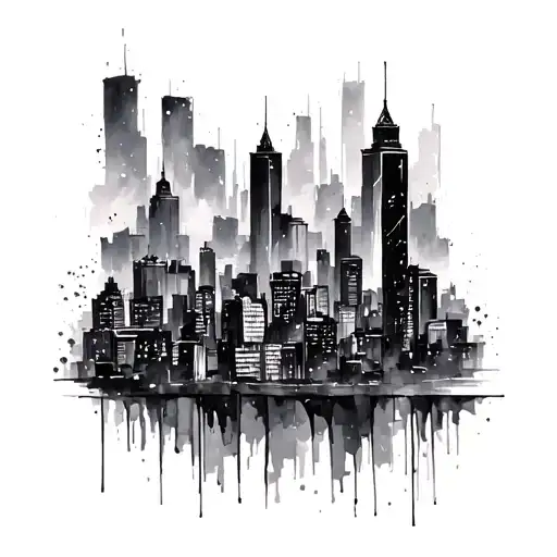 City Scape tattoo design idea