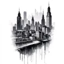 City Scape tattoo design idea