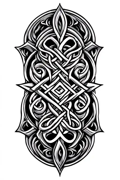 norse knotwork representing life tattoo design idea
