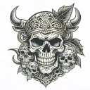 smoked skulls inside trible tattoo tattoo design idea
