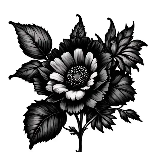 March, April, May, June, September birth flowers arm sleeve tattoo design idea