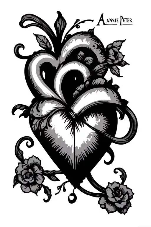 "Annie Peter" Annie Peter heart shape tattoo design idea