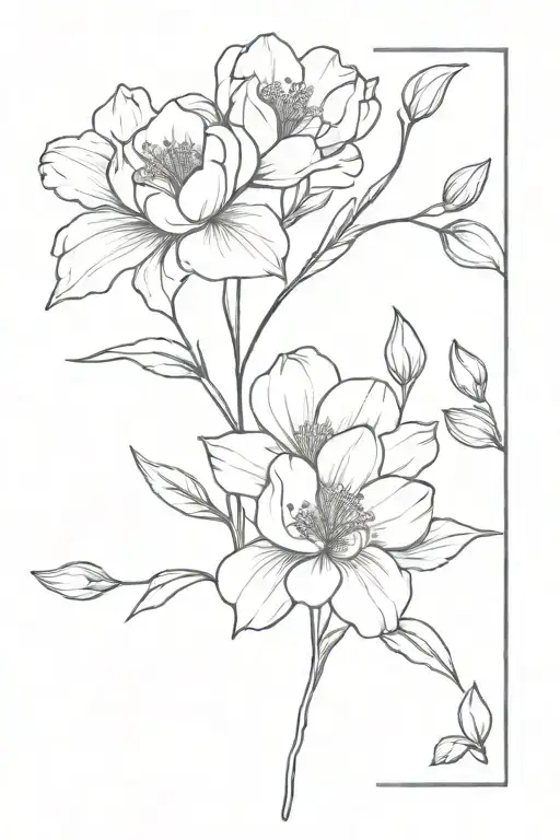 May, November, May, February birth flowers tattoo design idea