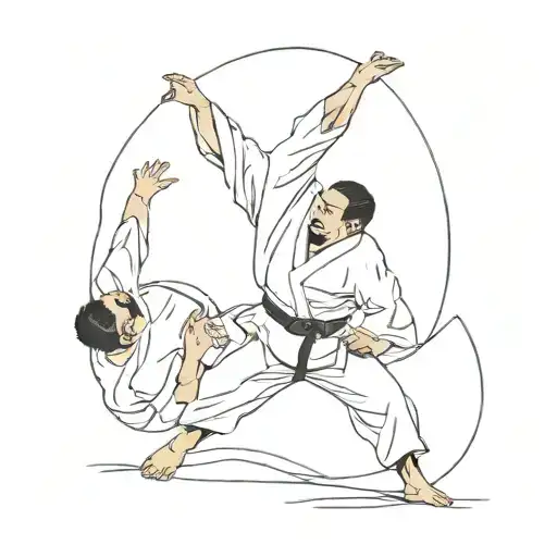 judo guy throwing someone  tattoo design idea
