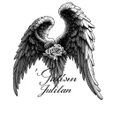 "Julian" angel wings tattoo design idea