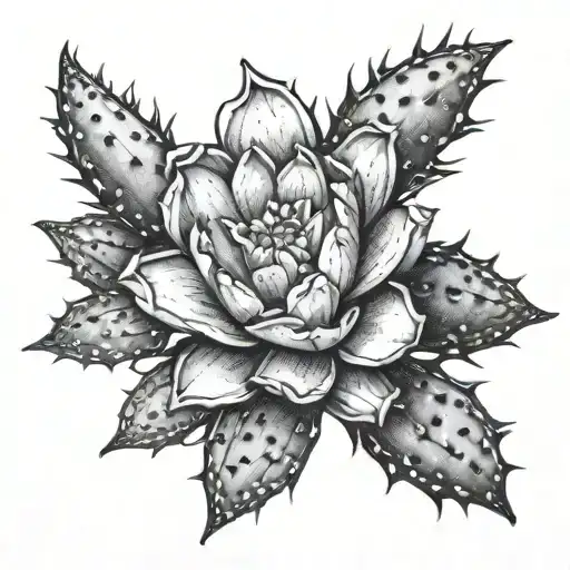 Prickly Pear Flower tramp stamp tattoo design idea