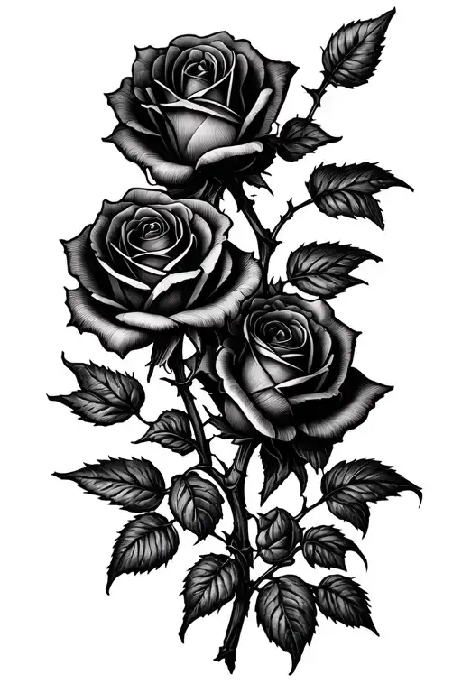 roses trapped in thorns  tattoo design idea