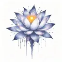 add deep space themed objects and orbiting stars around the lotus using dark colors  tattoo design idea