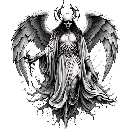azrael angel of death tattoo design idea