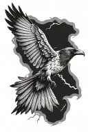 crow flying tattoo design idea