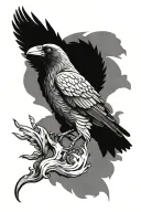 crow flying tattoo design idea