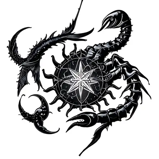 elegant spine tattoo with Aquarius,Pisces,libra and scorpio star signs  tattoo design idea