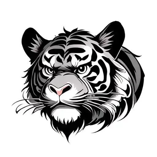 monkey tiger Chinese zodiac tattoo design idea