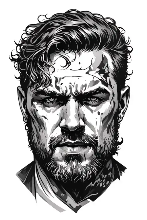 Tattoo on the forearm of a man's milking. A dark and subtle expression of character and mystery. tattoo design idea