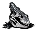 alligator head skull tattoo design idea