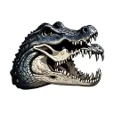 alligator head skull tattoo design idea