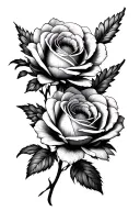 floral aster cosmo rose intertwined tattoo design idea