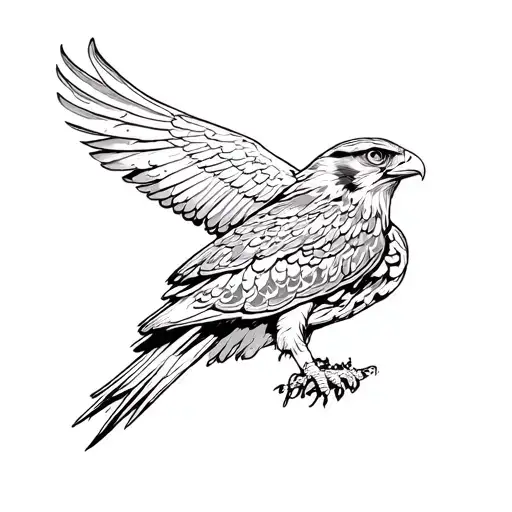 Falcon on the shoulder tattoo design idea