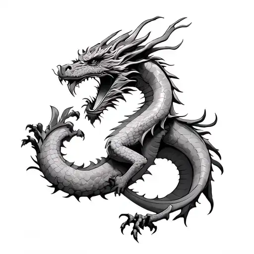 dragon from book Fourth Wing tattoo for back tattoo design idea