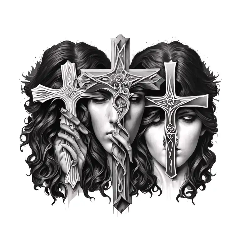 three cross tattoo tattoo design idea
