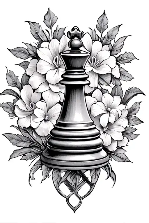 flor de maga chess queen chess piece tattoo design idea
