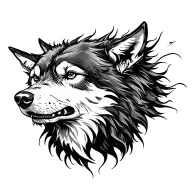 wolf head tattoo design idea