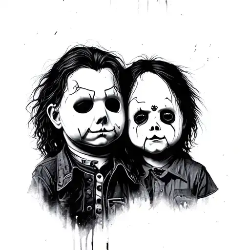 Michael Myers and Chucky and Jason Vorhees tattoo design idea