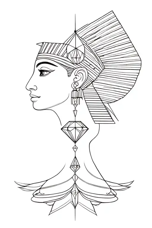 Constellation Aquarius and Egyptian with a diamond tattoo design idea