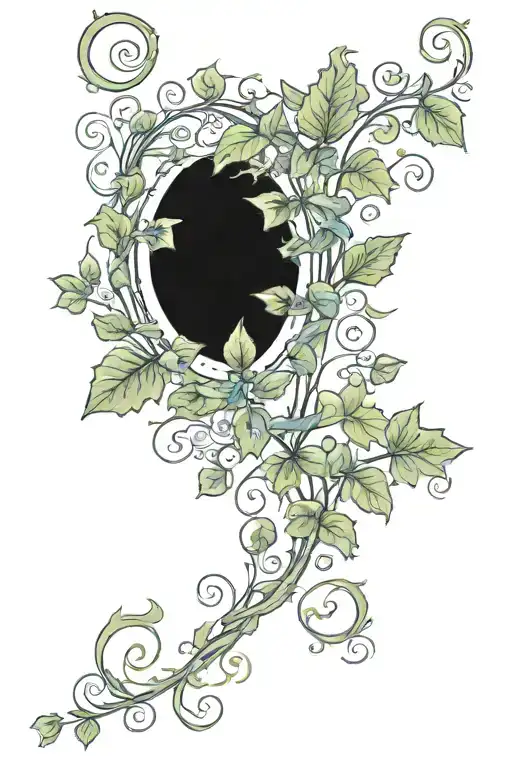 climbing ivy vines tendrils tattoo design idea