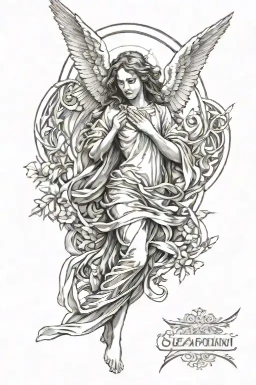 seraphim angel tattoo design idea