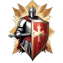 templar knight with shield templar cross tattoo design idea