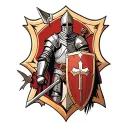 templar knight with shield templar cross tattoo design idea