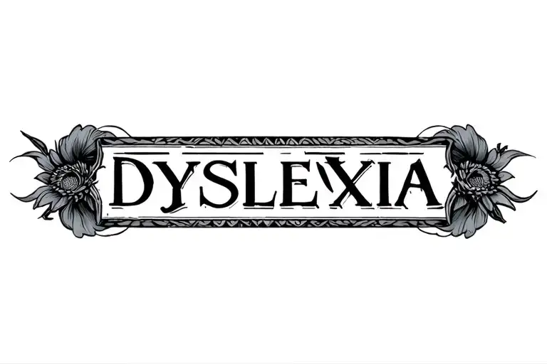 dyslexia and adhd person tattoo design idea