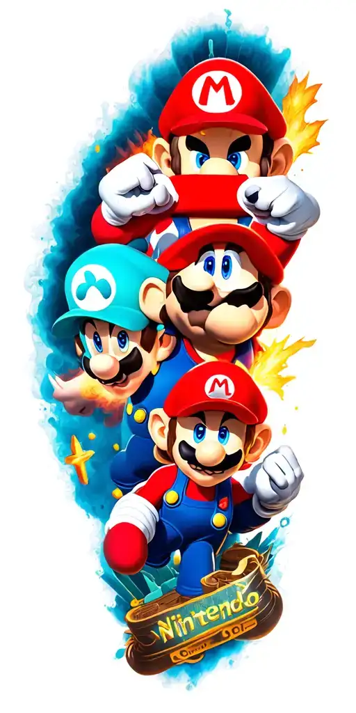 gaming sleeve tattoo featuring Nintendo and iconic characters  Xbox and PlayStation iconic characters in another tattoo design idea