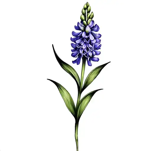 Hyacinth tattoo for mourning one stalk black and/or purple tattoo design idea