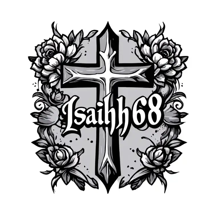 "Isaiah 6:8" stylized cross tattoo tattoo design idea